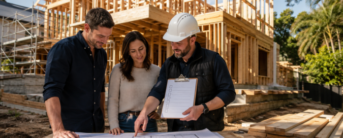 Australian new-home construction site representing the key stages of building a house in Sydney