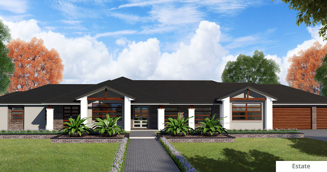 Big single storey house with garden
